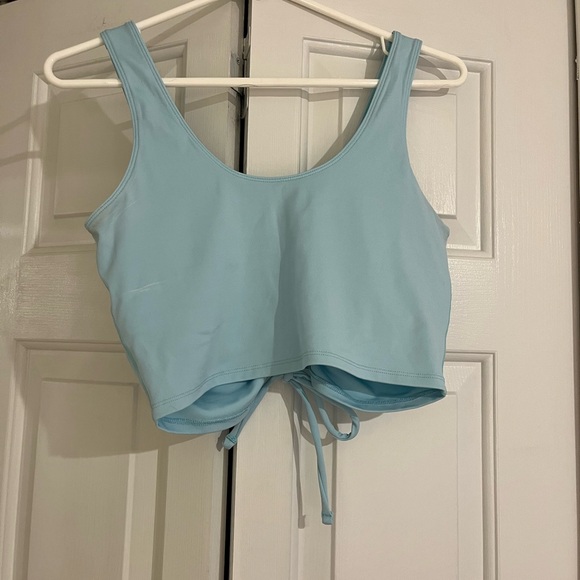 Beach Riot Sky Blue Ruched Workout Top - Picture 2 of 4